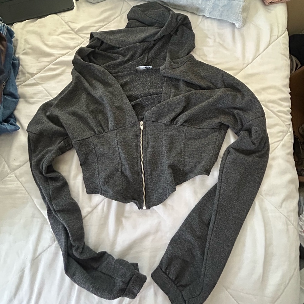 Grey Cropped Sweater